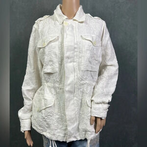 Nwt Polo Ralph Lauren Women's Jacket White Eyelet Linen Jacket In White Size S